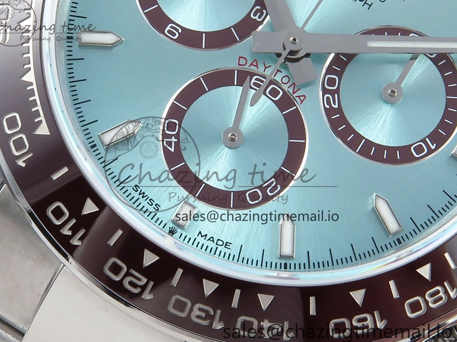 126506 1:1 Edition Ice Best SH4131 Daytona Strap V5 on Blue QF SS Dial Bracelet 0330